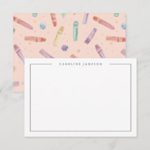 Back to School Educator Teacher's Crayon Note Card