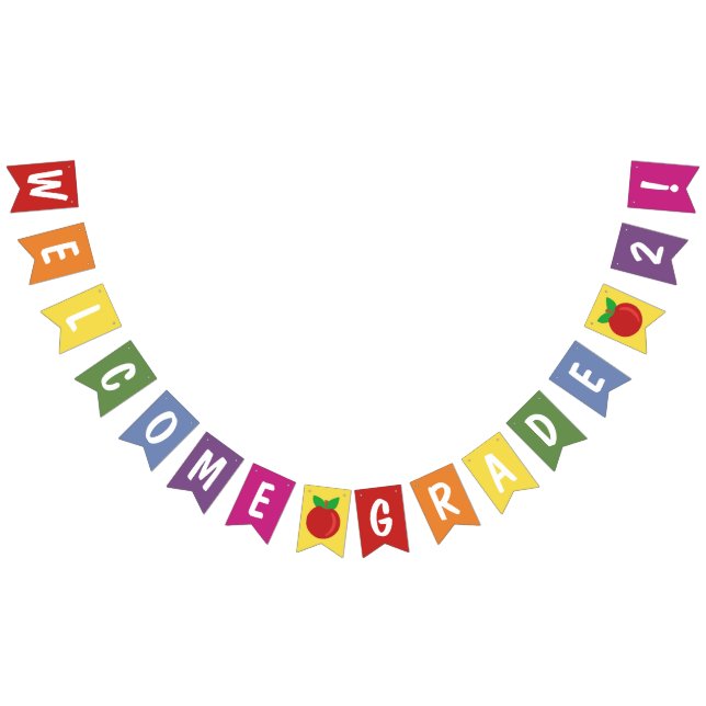 Back to School Elementary Classroom Welcome Custom Bunting Flags (All)