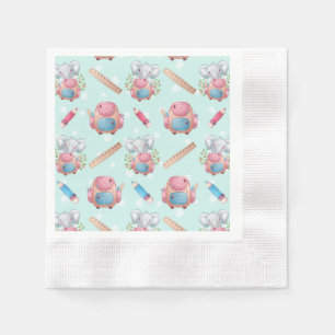 Back to School Elephant Pattern Napkins