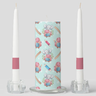 Back to School Elephant Pattern Unity Candle Set