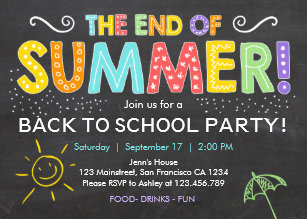 end of summer invitations zazzle
