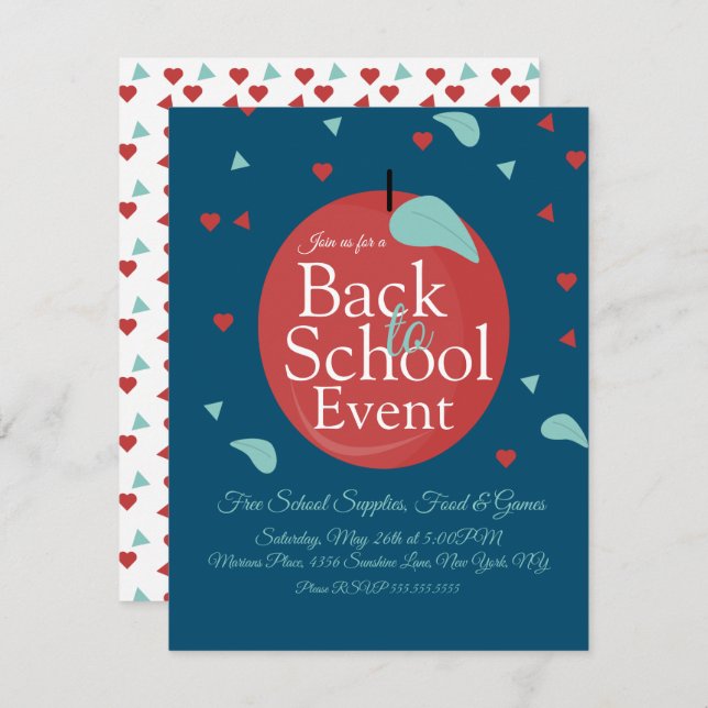 Back to School Event Fruit Apple Flyer  Card (Front/Back)