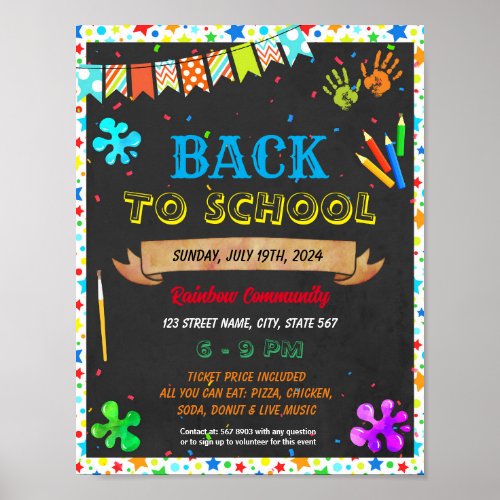Back to school event template poster