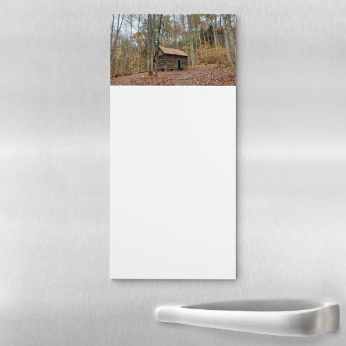 Back to School Fall Leaves Nature Cabin Magnetic Notepad