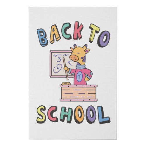 Back to school faux canvas print