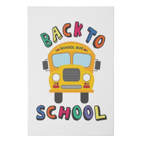 Back to school faux canvas print