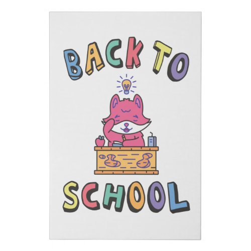 Back to school faux canvas print