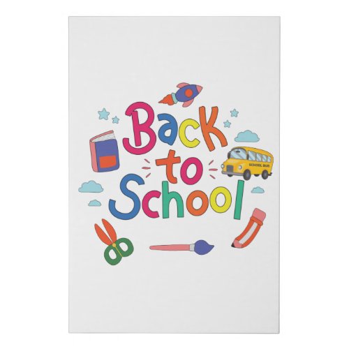 Back to school faux canvas print