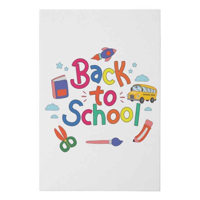 Back to school faux canvas print (Front)