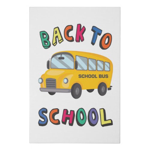 Back to school faux canvas print