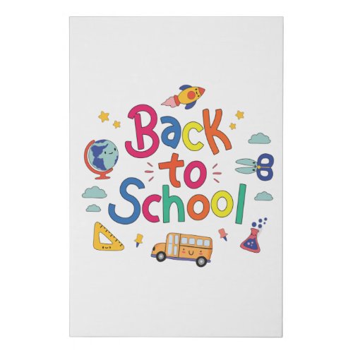 Back to school faux canvas print