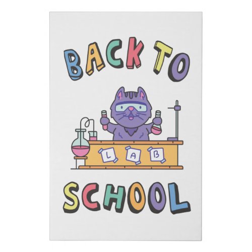 Back to school faux canvas print