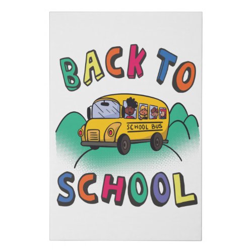 Back to school faux canvas print