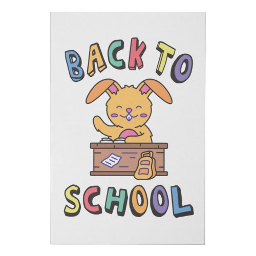 Back to school faux canvas print