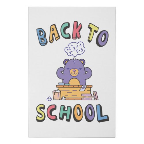 Back to school faux canvas print