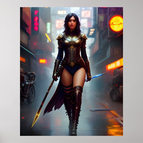 Back to School Female Super Hero Art Poster