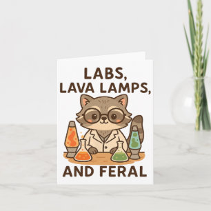 Back To School Feral Science Teacher Raccoon Labs  Card