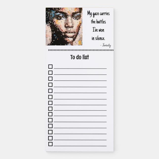back to school fierce pixel portrait  magnetic notepad (Front)