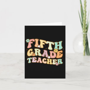 Back To School Fifth Grade Teacher Colorful Kids G Card