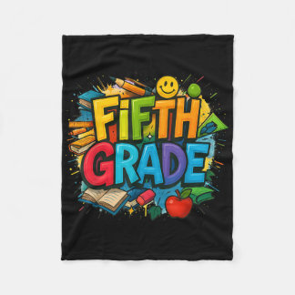 Back To School Fifth Grade Team Happy First Day Of Fleece Blanket