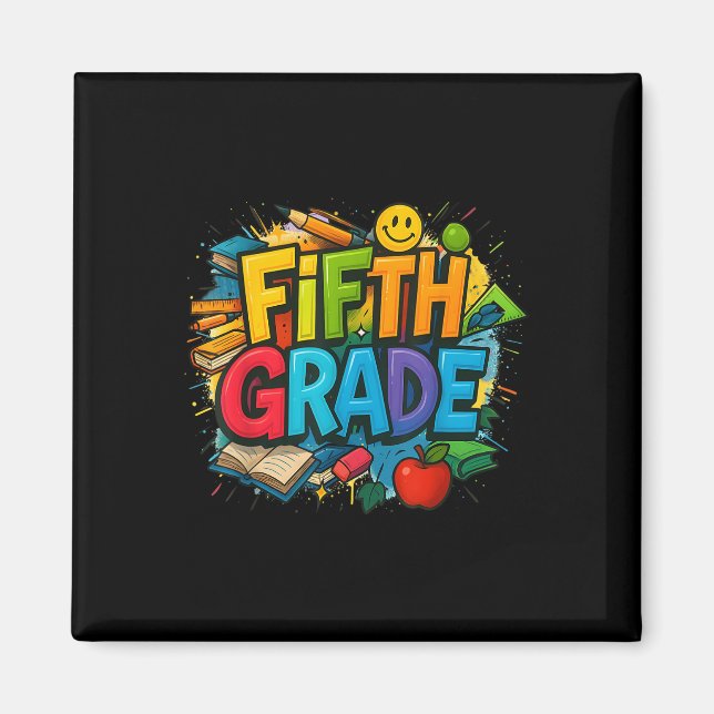 Back To School Fifth Grade Team Happy First Day Of Magnet (Front)