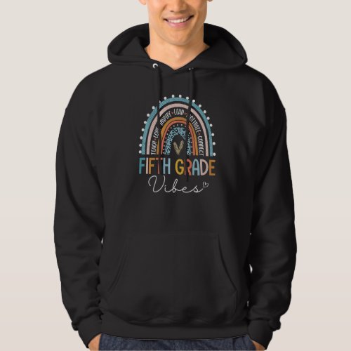 Back To School Fifth Grade Vibes  Rainbow Teacher  Hoodie