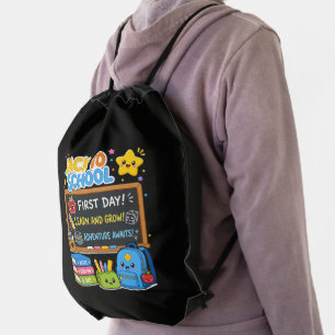 Back to School First Day Adventures Kids Drawstring Bag