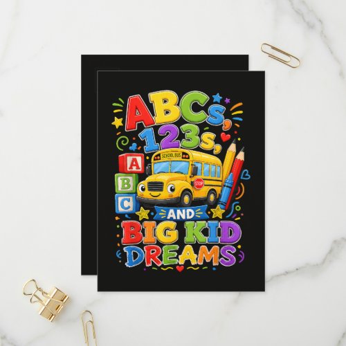Back to School First Day Big Kid Dreams Invitation Postcard