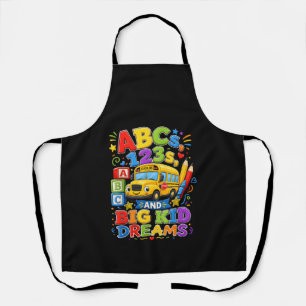 Back to School First Day Big Kid Dreams School Bus Apron