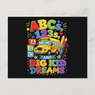 Back to School First Day Big Kid Dreams School Bus Enclosure Card