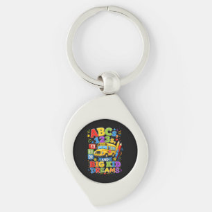 Back to School First Day Big Kid Dreams School Bus Keychain