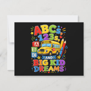 Back to School First Day Big Kid Dreams School Bus Save The Date