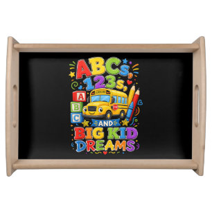 Back to School First Day Big Kid Dreams School Bus Serving Tray