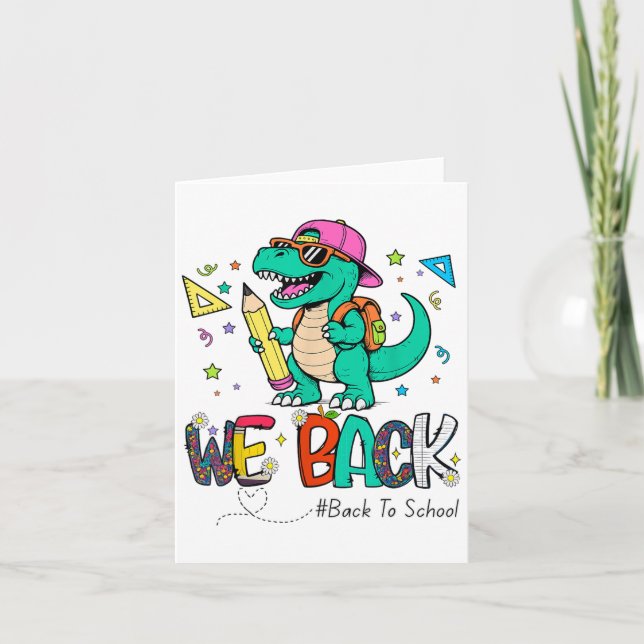 Back To School First Day Dinosaur Teachers Boys Gi Card (Front)