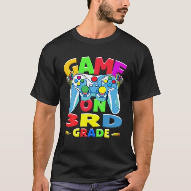 Back To School First Day Game On 3Rd Grade Video G T-Shirt (Front)