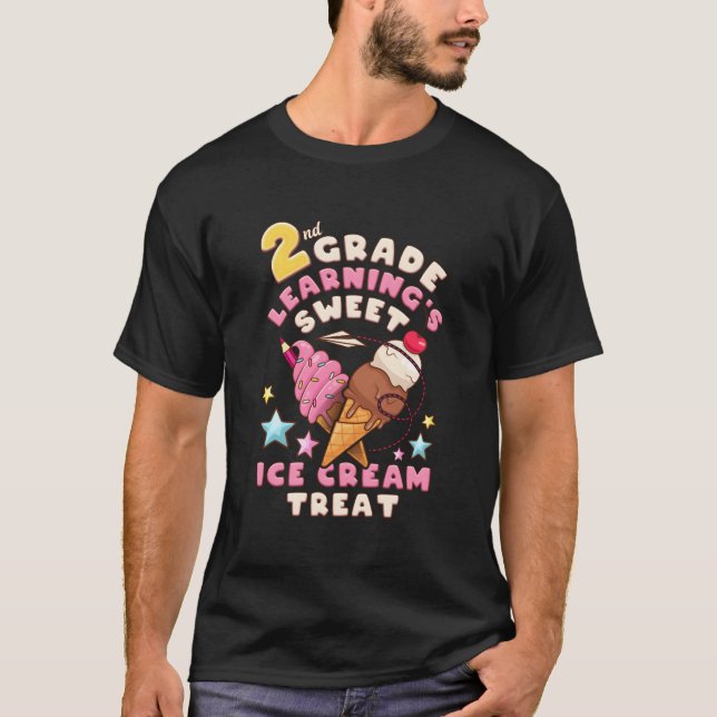 Back To School First Day Of 2Nd Grade Ice Cream T-Shirt (Front)