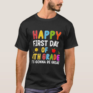Back To School First Day Of First Grade Hello 4Th T-Shirt