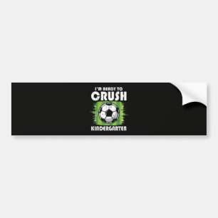 Back to School First Day of Kindergarten Soccer Bumper Sticker