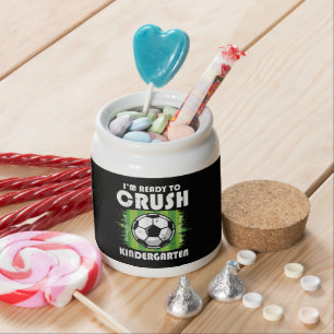 Back to School First Day of Kindergarten Soccer Candy Jar