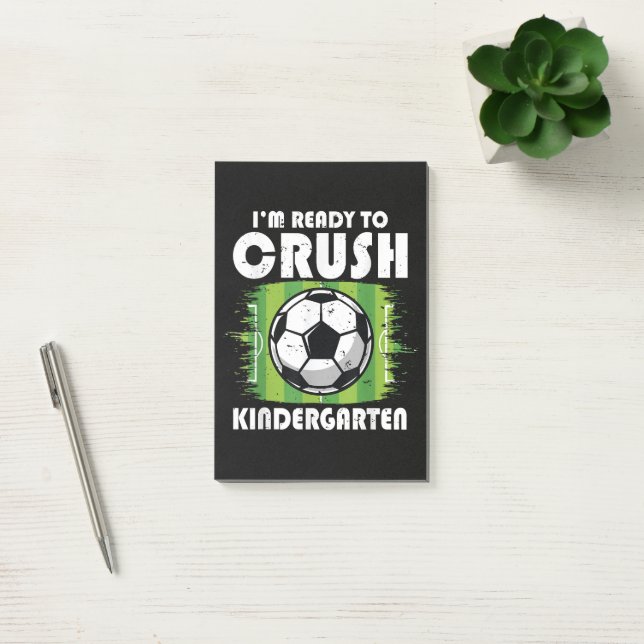 Back to School First Day of Kindergarten Soccer Post-it Notes (Office)