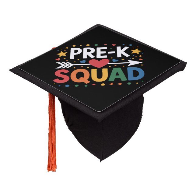 Back to School First Day of Pre-K Preschool  Graduation Cap Topper (Angled)