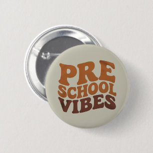 Back to School First Day of Pre-K Preschool Groovy Button