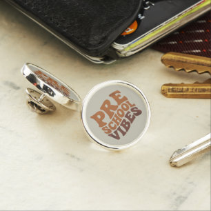 Back to School First Day of Pre-K Preschool Groovy Lapel Pin
