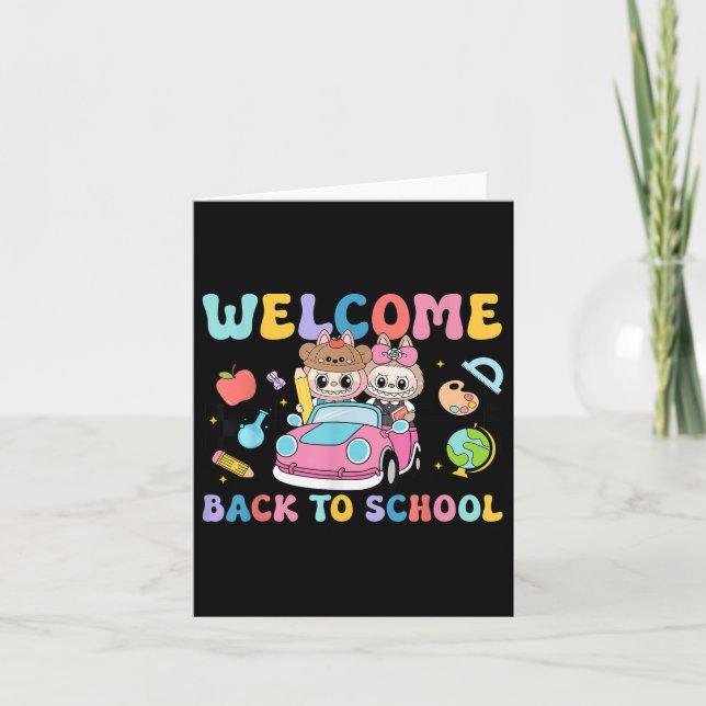 Back To School First Day Of School Monster Teacher Card (Front)