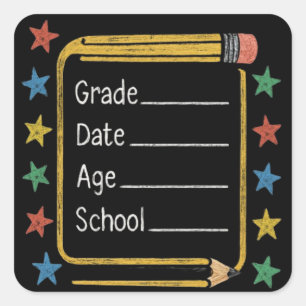 Back to School First Day of School Square Sticker