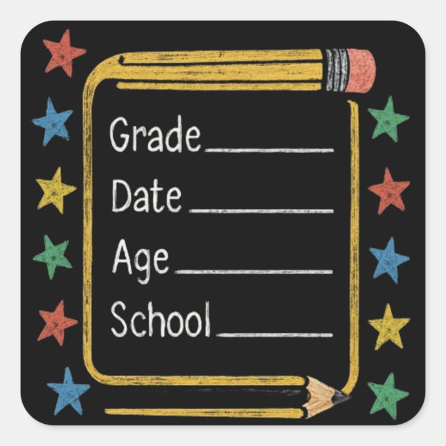Back to School  | First Day of School Square Sticker (Front)