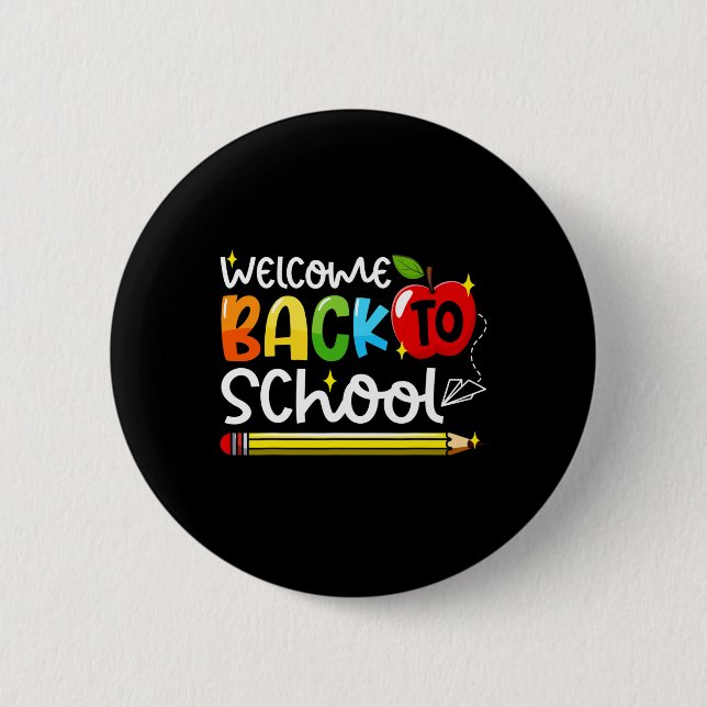 Back To School First Day Of School Teachers Studen Button (Front)