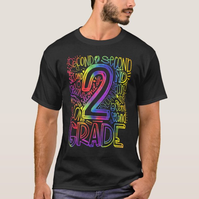 Back To School First Day Of School Typography Seco T-Shirt (Front)