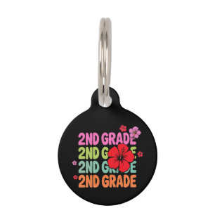 Back to School First Day of Second Grade Cute Pet ID Tag