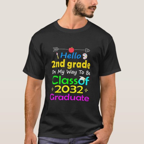Back To School First Day Of Second Grade Hello 1st T_Shirt